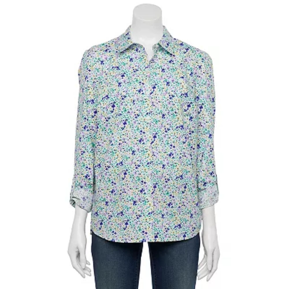 Floral button up blouse